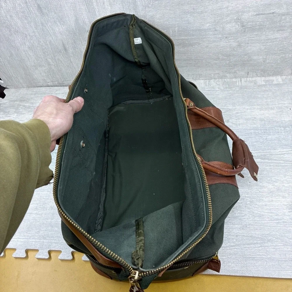 Vintage Orvis Battenkill Duffle Bag Large Separate Bottom Section Canvas Twill